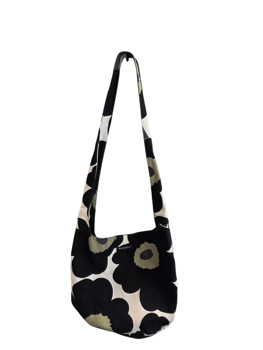 Marimekko Black, Cream & Olive Floral cotton  Cloth Crossbody Bag - Picture 2 of 7